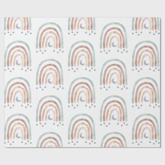 Papier inpakken - Rainbow Stars Moon (Vlak)