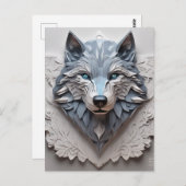 Papier is een 3D-volume dat het hoofd van een wolf Briefkaart (Voorkant / Achterkant)