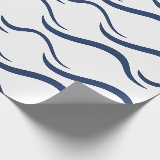 Papier JAPANS NAVY BLUE WAVE PATROON (Hoek)
