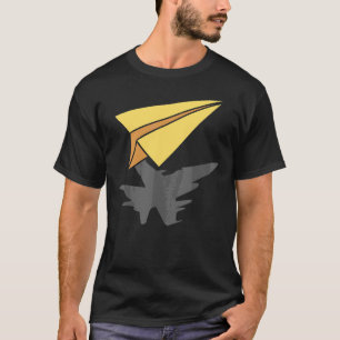 Papier Jet Fighter Vliegtuig Luchtvaart Vliegtuig T-shirt