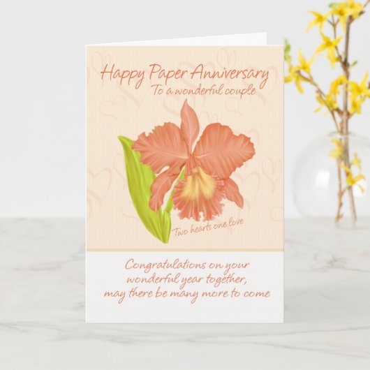 Papier Jubileum Kaart - 1e Jubileum (Gele Bloem)