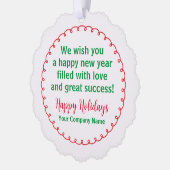 Papier Kerst Ornament Vakantie Kaart voor Bedrijve (Links)