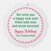 Papier Kerst Ornament Vakantie Kaart voor Bedrijve (Voorkant)