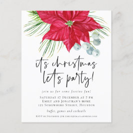 PAPIER | Kerstfeest in Poinsettia Uitnodiging Flyer