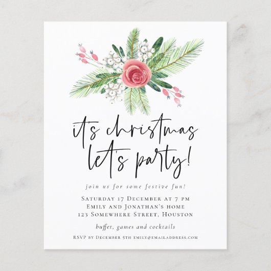 PAPIER | kerstfeestdagen in Floral | Flyer (Voorkant)