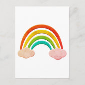  papier knippen regenboog en wolken briefkaart (Voorkant)