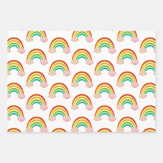  papier knippen regenboog en wolken inpakpapier vel (Voorkant 2)