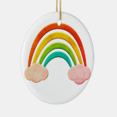  papier knippen regenboog en wolken keramisch ornament (Rechts)