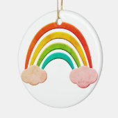  papier knippen regenboog en wolken keramisch ornament (Links)