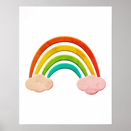 papier knippen regenboog en wolken poster (Voorkant)