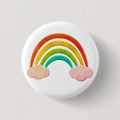  papier knippen regenboog en wolken ronde button 3,2 cm (Voorkant)