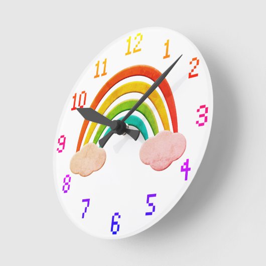  papier knippen regenboog en wolken ronde klok (Hoek)