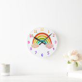  papier knippen regenboog en wolken ronde klok (Huis)