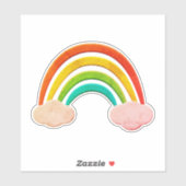  papier knippen regenboog en wolken sticker (Vel)