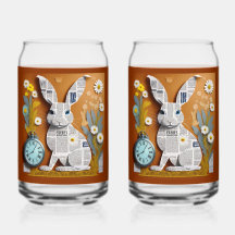 Papier Konijn Frisdrank Glas