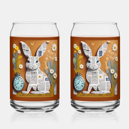 Papier Konijn Frisdrank Glas (Voorkant)