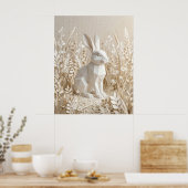 Papier Konijn Linnen Weiland Poster (Keuken)