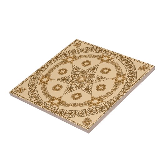  papier koning david floral mandala key star tegeltje (Zijkant)