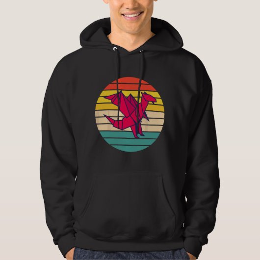 Papier Kunst Draak Origami Hoodie (Voorkant)