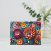 Papier kunstbloemen briefkaart (Staand voorkant)
