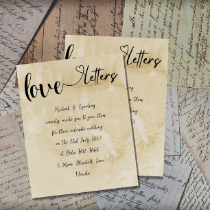 Papier Liefde Letters Handgeschreven Bruiloft Uitn Flyer