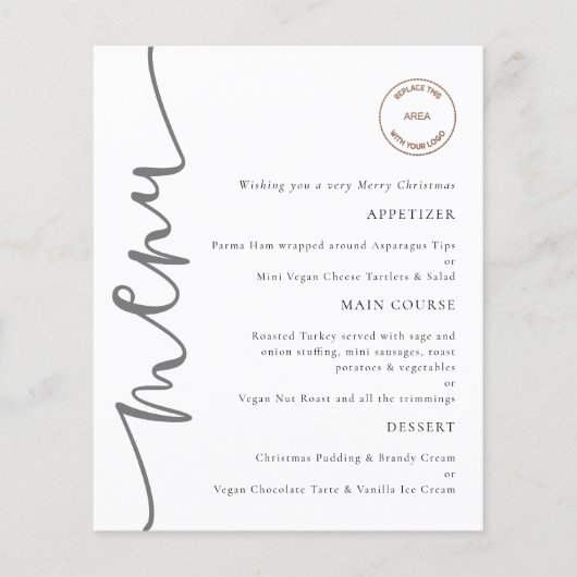 PAPIER Logo Silver Corporate Kerstparty Flyer (Voorkant)