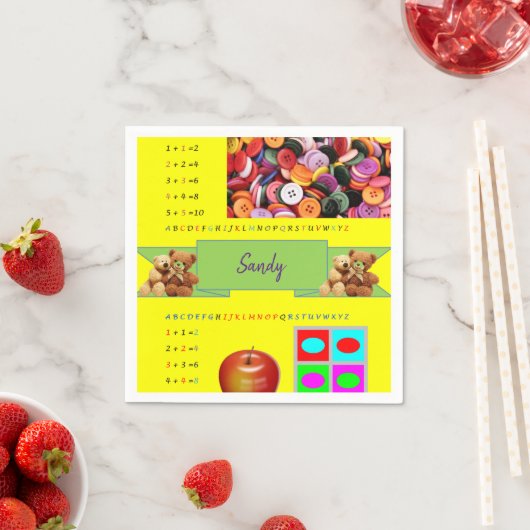 Papier-luiers, alfabet-nummers servet (Insitu)