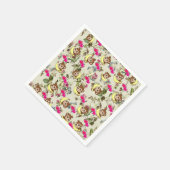 Papier luiers, apen, banaan roze harten servet (Hoek)