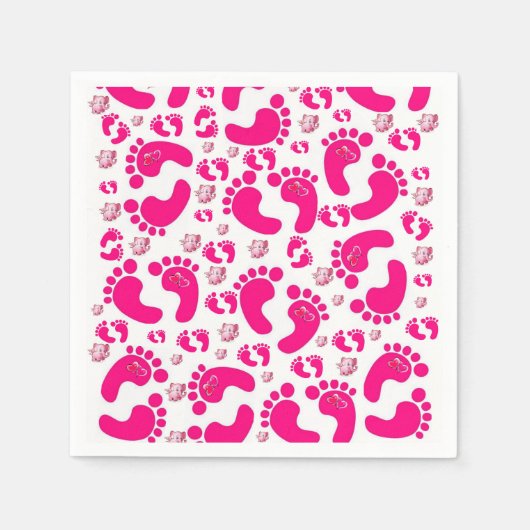 Papier-luiers-Baby-roze-feismeisje Servet (Voorkant)