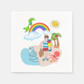 Papier luiers, Beach Fun Octopus Servet (Voorkant)