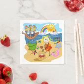 Papier-luiers, Beach Sun Rainbow Napkins Servet (Insitu)