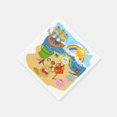 Papier-luiers, Beach Sun Rainbow Napkins Servet (Hoek)