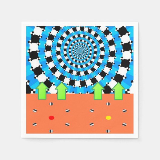 Papier luiers, blauwe cirkelpijl servet (Voorkant)