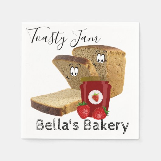 Papier luiers, broodbessen, jam bakkerij servet (Voorkant)