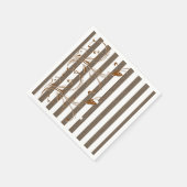 Papier-luiers, bruin- en witstrippenseel servet (Hoek)