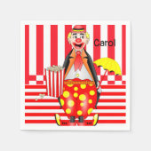 Papier luiers, Clowns Red Stripe Popcorn Servet (Voorkant)