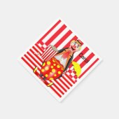 Papier luiers, Clowns Red Stripe Popcorn Servet (Hoek)