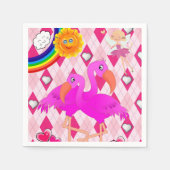 Papier luiers, Fairy Flamingos Rainbow Sun Servet (Voorkant)