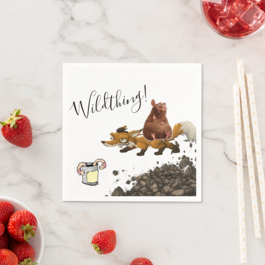 Papier luiers, fox Mouse Worm Dirt Wildthing Servet (Insitu)