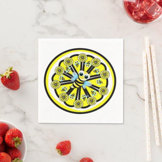 Papier luiers, gele bumblebee leemons servet (Insitu)