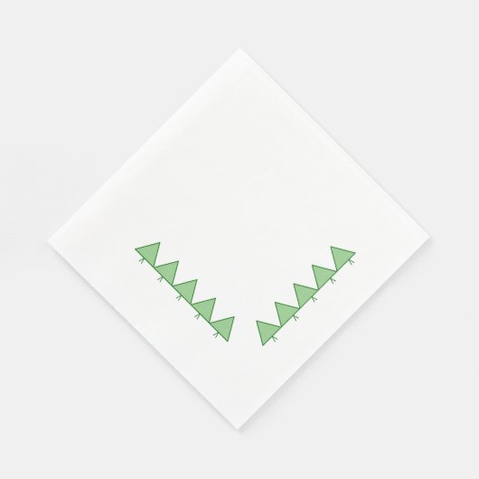Papier luiers - Grafische pinebomen Servet (Hoek)
