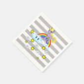 Papier-luiers, grijs- en wittestripe-unicorn servet (Hoek)