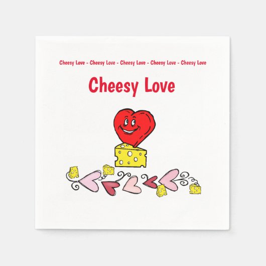 Papier luiers, kaas-liefdesrode harten servet (Voorkant)