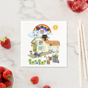 Papier luiers, katten Meow Napkins Servet