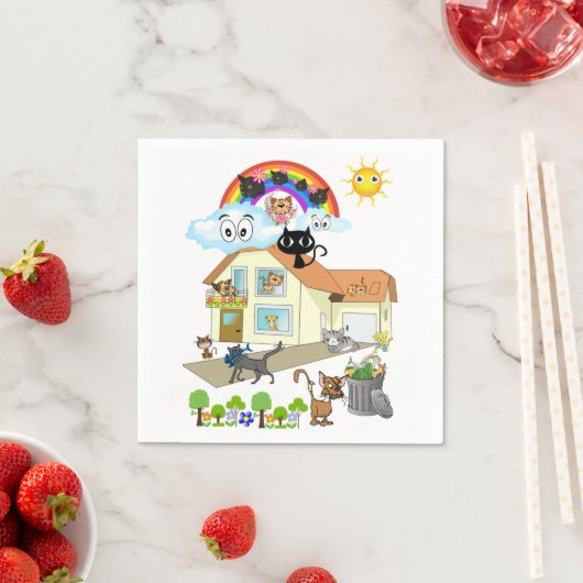 Papier luiers, katten Meow Napkins Servet (Insitu)