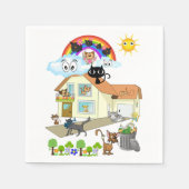 Papier luiers, katten Meow Napkins Servet (Voorkant)