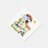 Papier luiers, katten Meow Napkins Servet (Hoek)