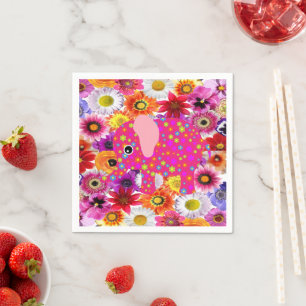 Papier luiers, kleurrijke olifant servet
