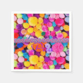 Papier luiers, kleurrijke pom-poms servet (Voorkant)