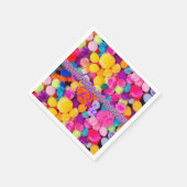 Papier luiers, kleurrijke pom-poms servet (Hoek)